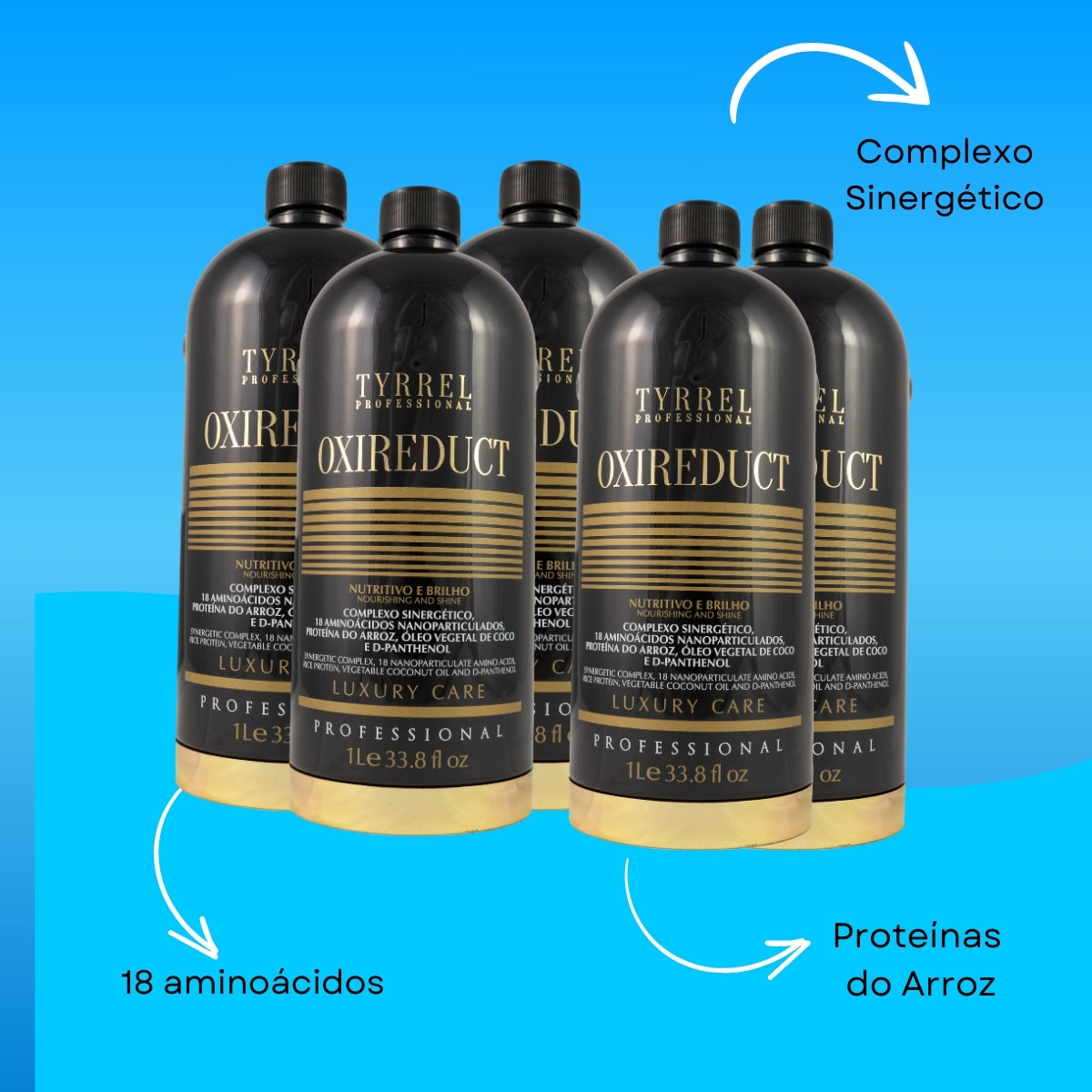 Kit Tyrrel Oxireduct 5 Escova Progressiva 1 Litro