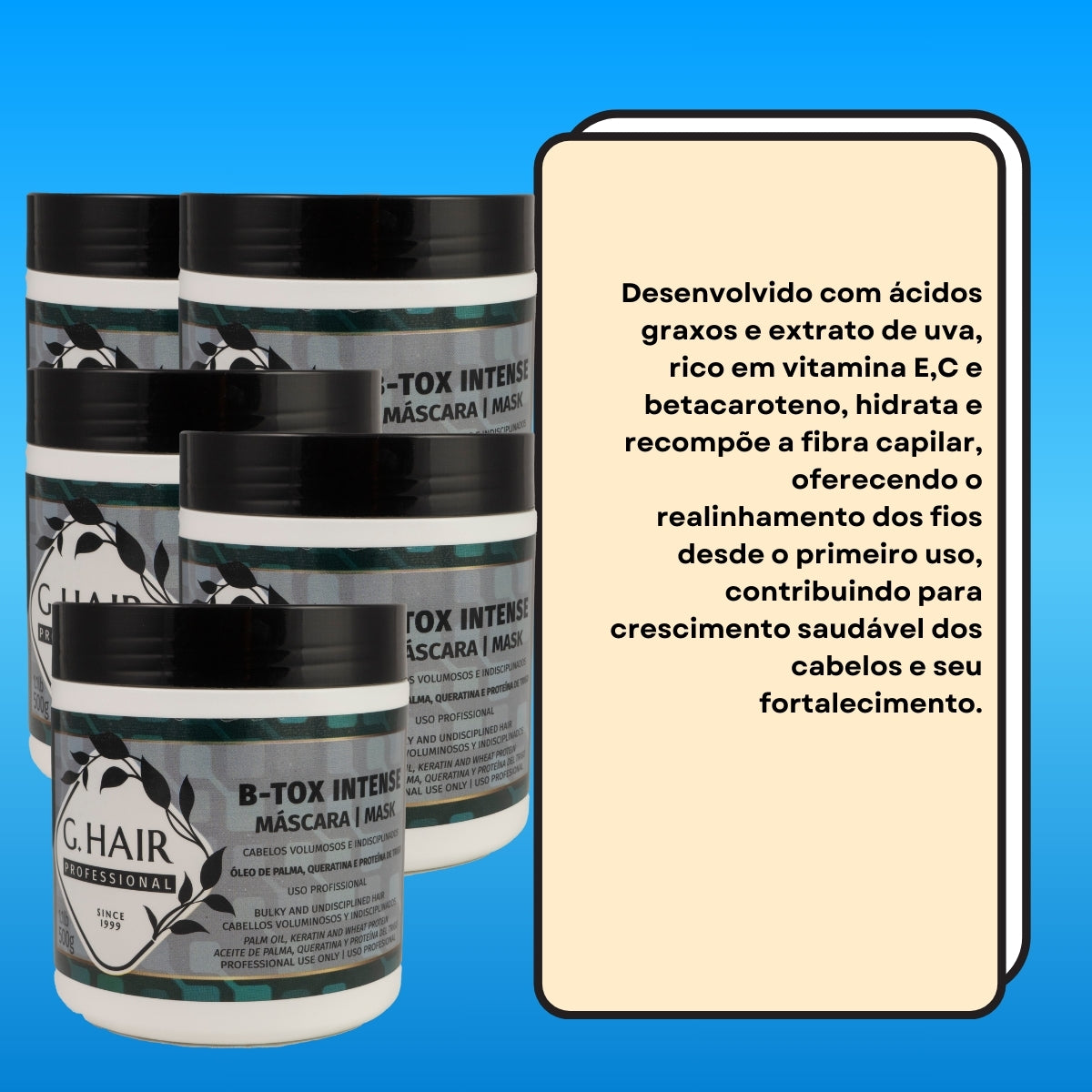 Kit G.Hair BTX Intense 5 Máscara 500g