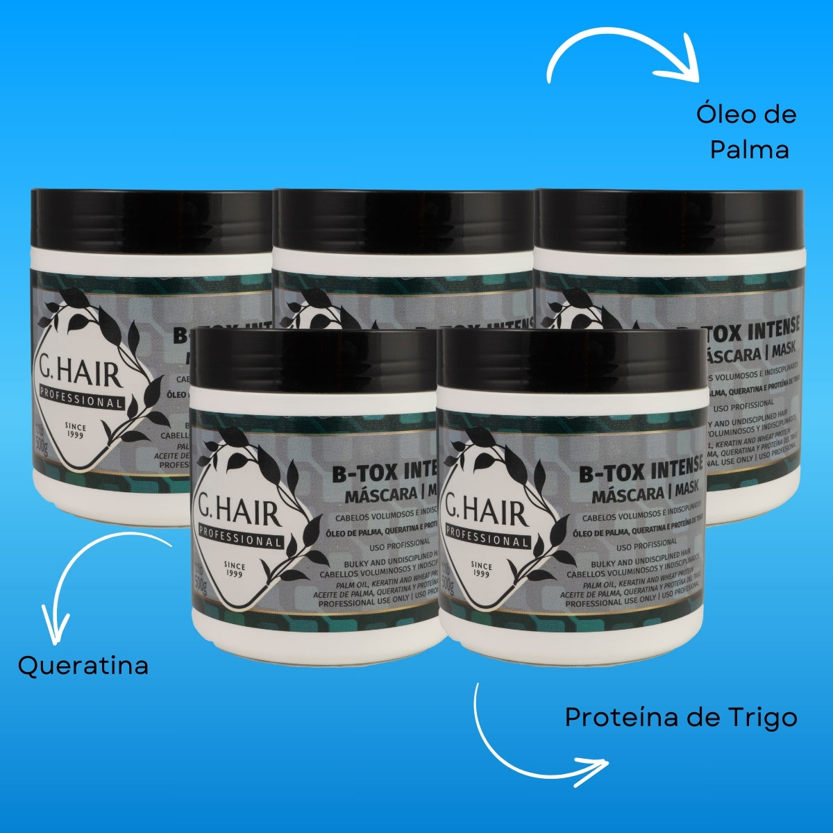 Kit G.Hair BTX Intense 5 Máscara 500g