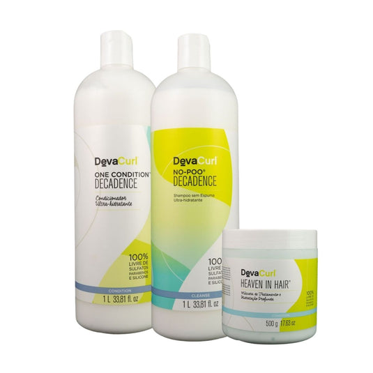 Kit DevaCurl No-Poo Decadence Salão (3 Produtos)