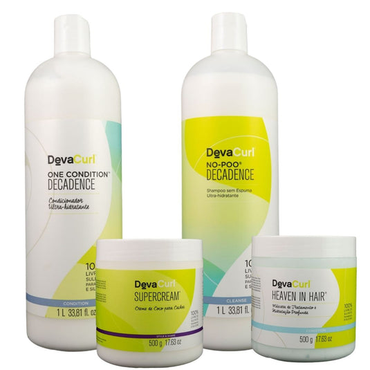 Kit DevaCurl No-Poo Decadence Salão (4 Produtos)