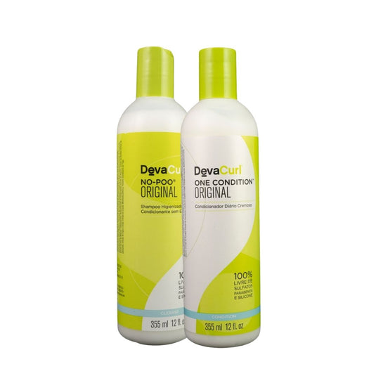 Kit DevaCurl No-Poo Original Shampoo e Condicionador 355 ml