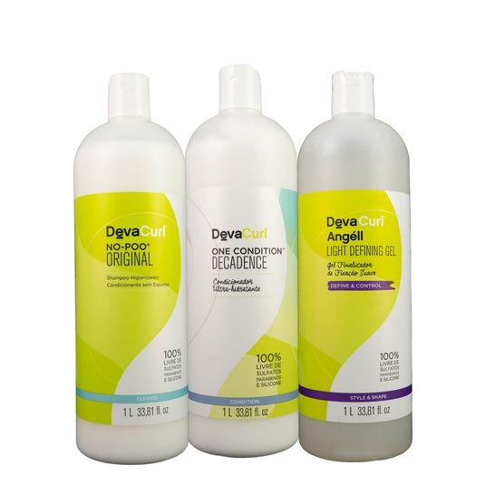 Kit DevaCurl No-Poo Original Salão (3 Produtos)