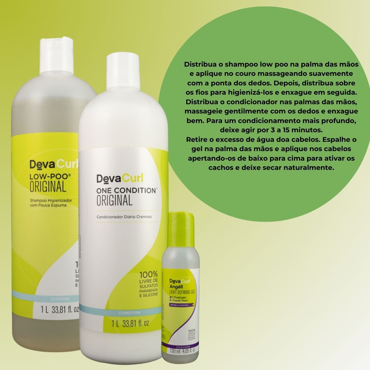 Kit DevaCurl Low-Poo Original Salão (3 Produtos)