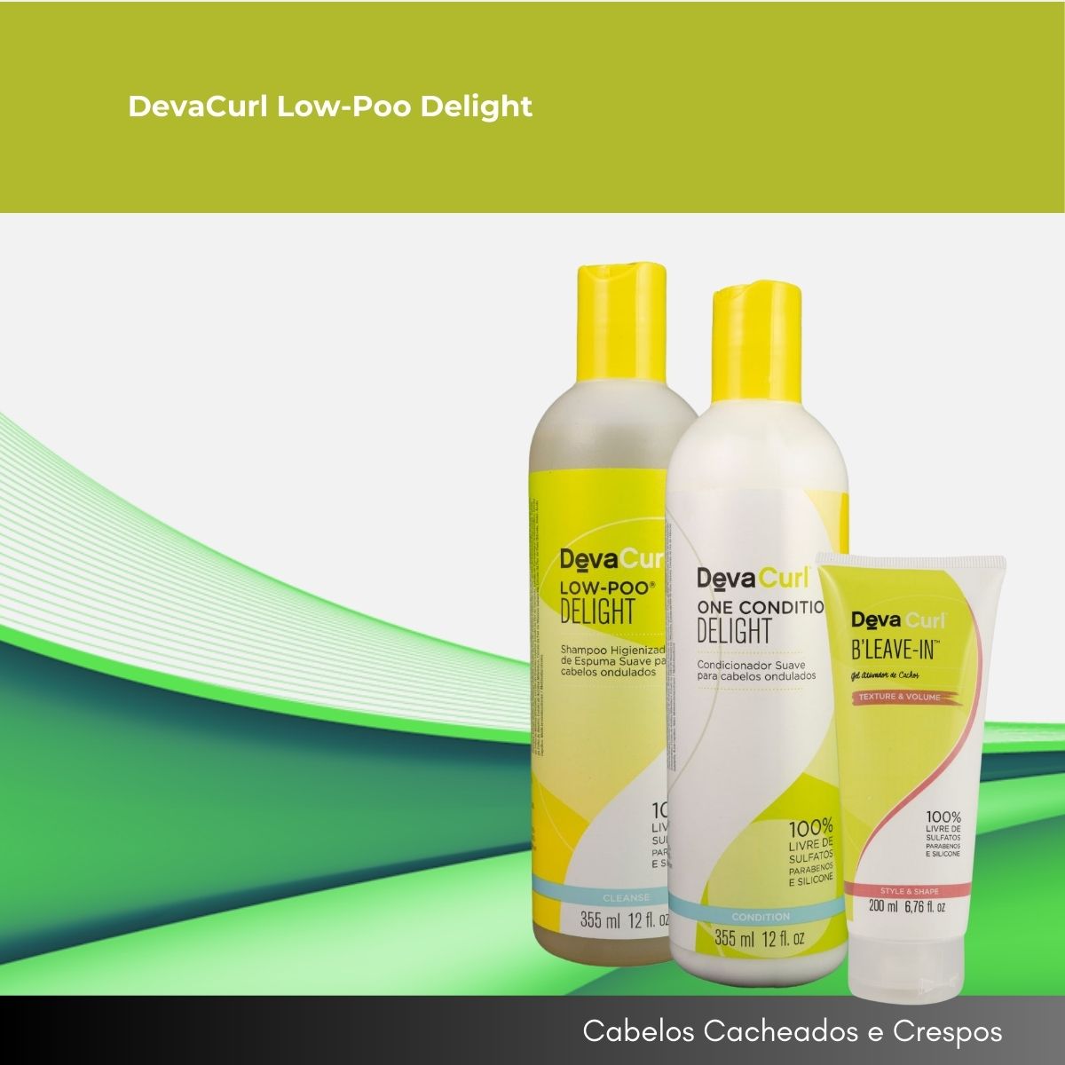 Kit DevaCurl Low-Poo Delight Home Care (3 Produtos)