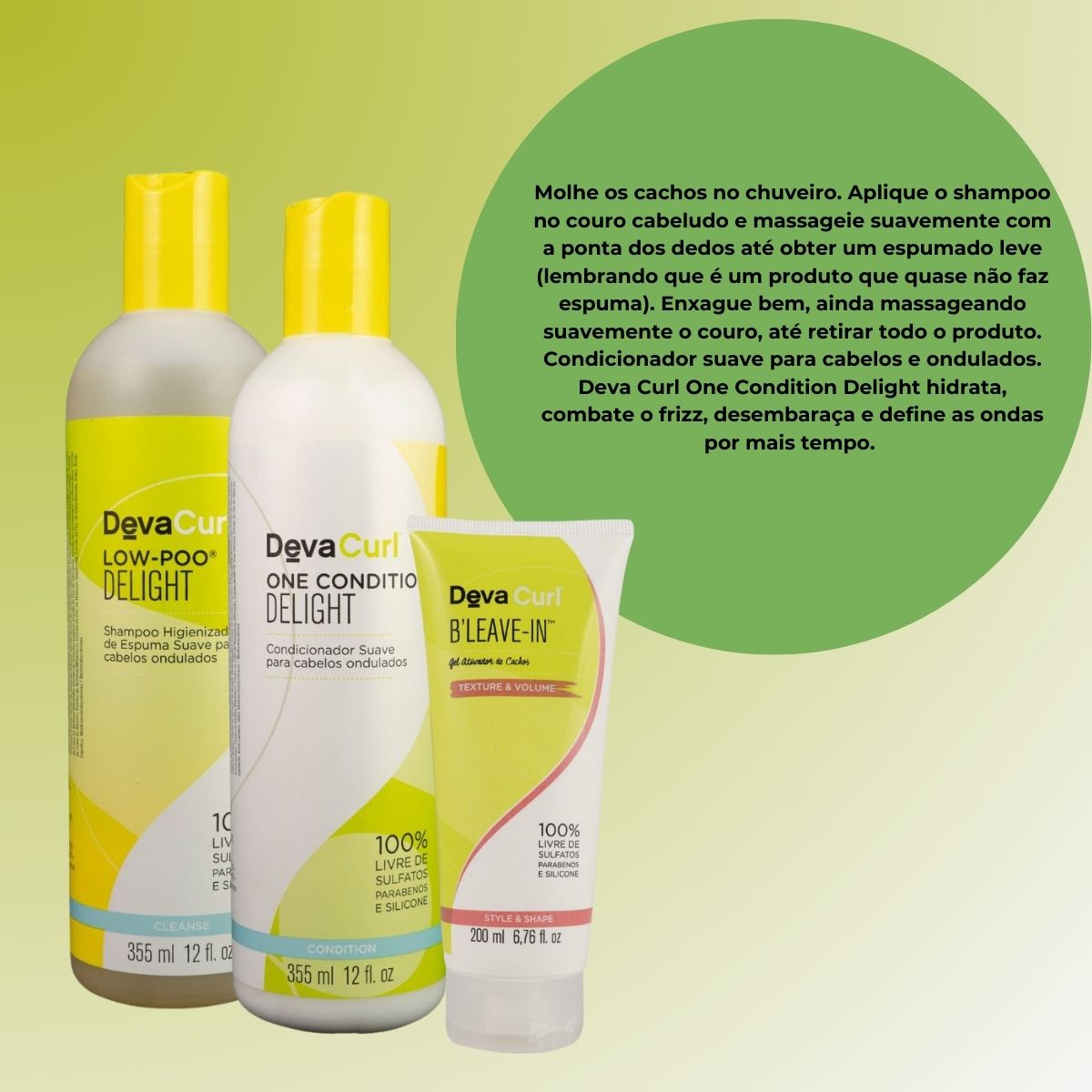Kit DevaCurl Low-Poo Delight Home Care (3 Produtos)