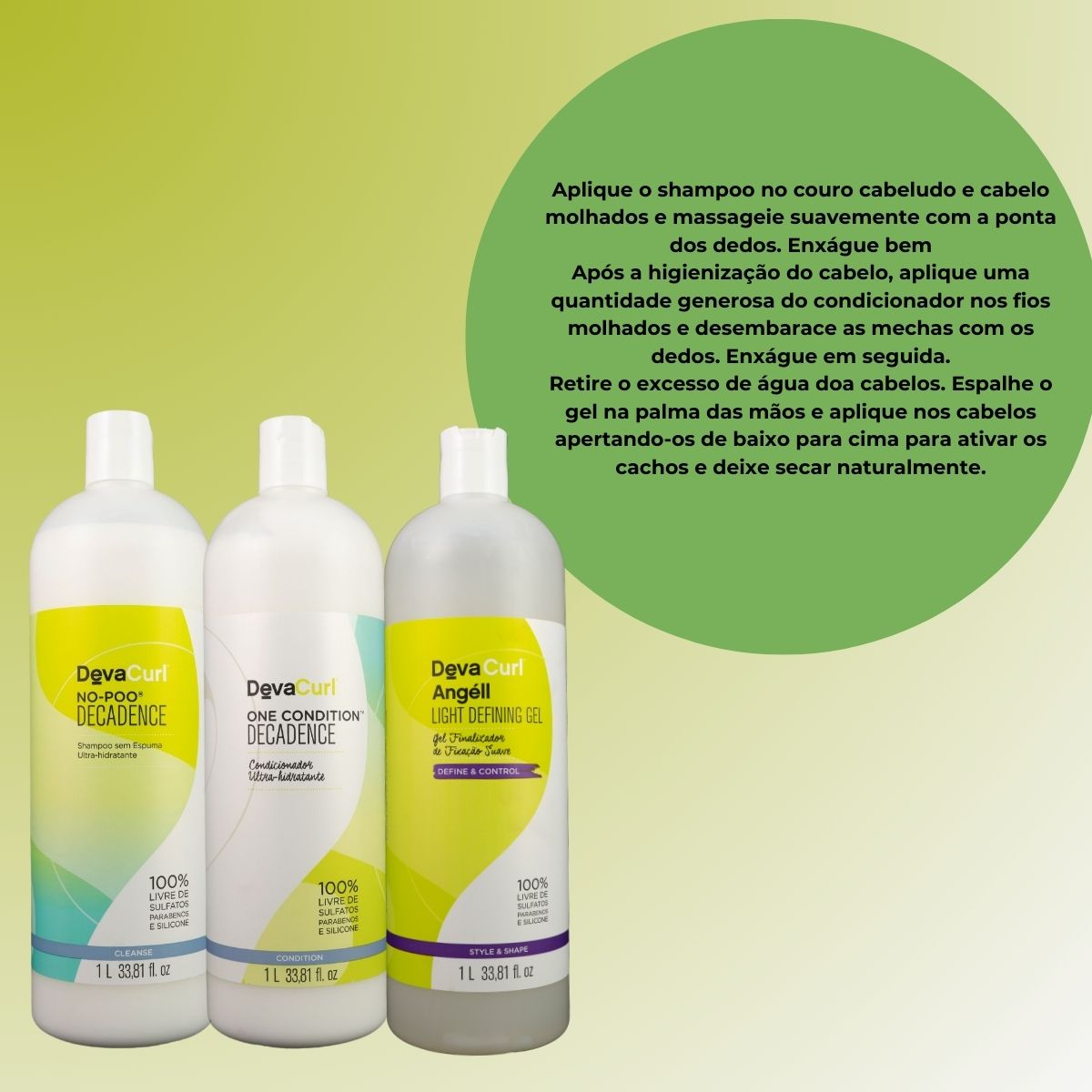 Kit DevaCurl No-Poo Salão com Gel Finalizador (3 Produtos)