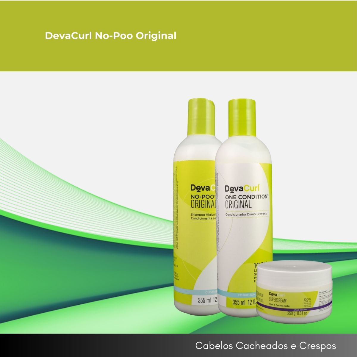 Kit DevaCurl No-Poo Home Care (3 Produtos)