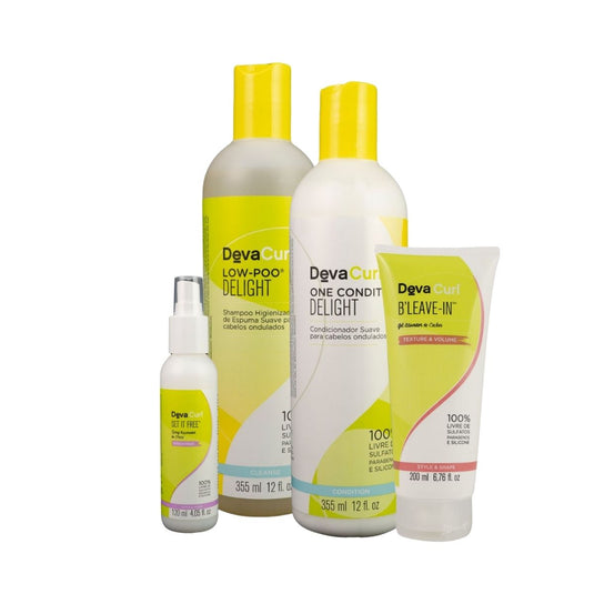 Kit DevaCurl Low-Poo Delight Home Care (4 Produtos)