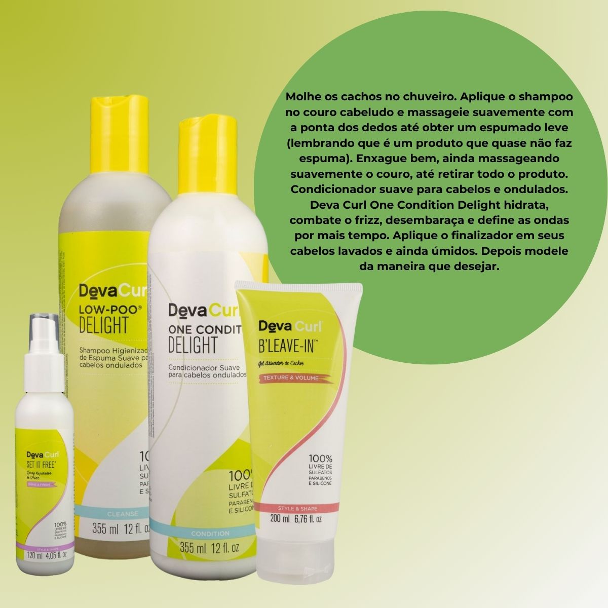 Kit DevaCurl Low-Poo Delight Home Care (4 Produtos)