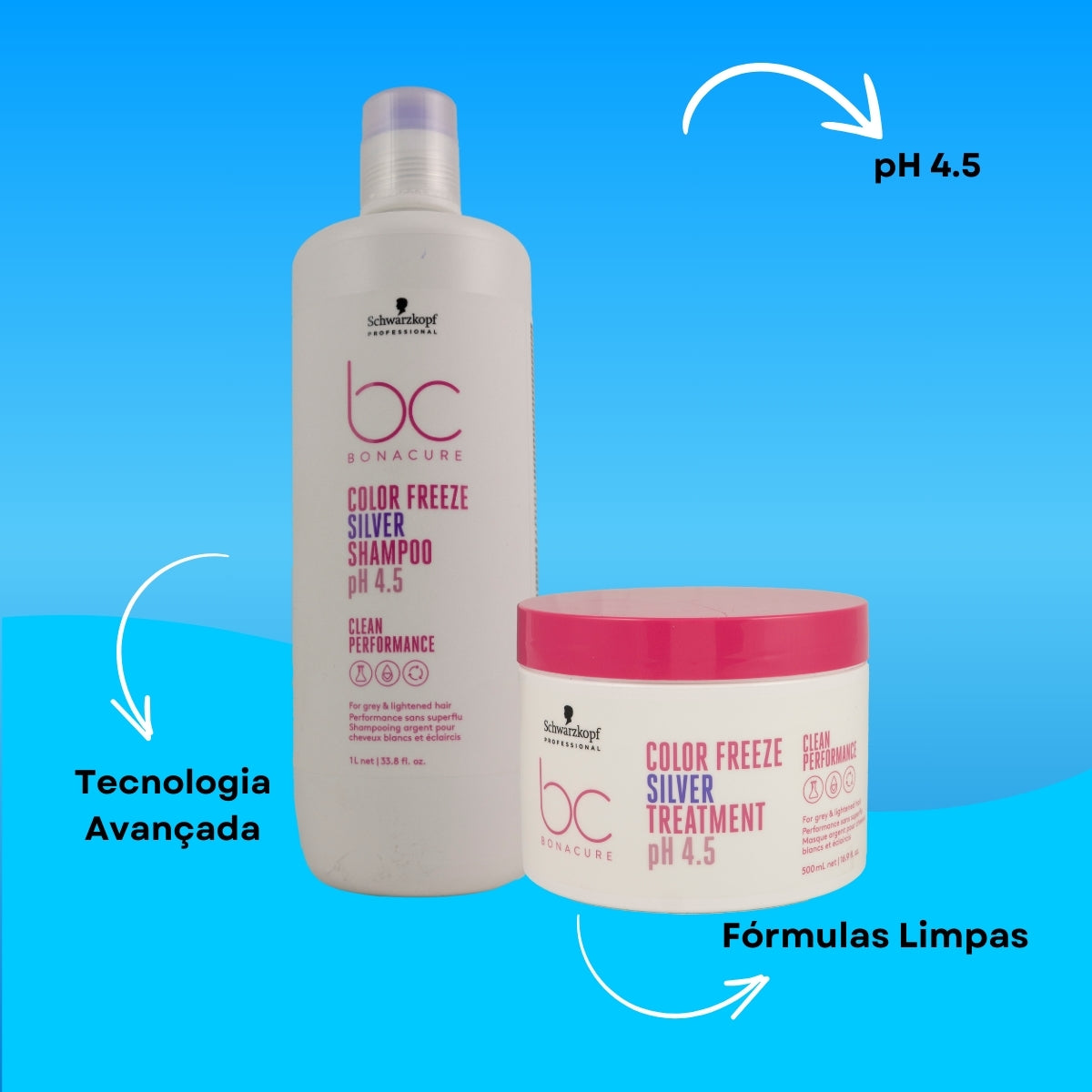 Kit Schwarzkopf Color Silver pH 4.5 Shampoo e Máscara 500 ml