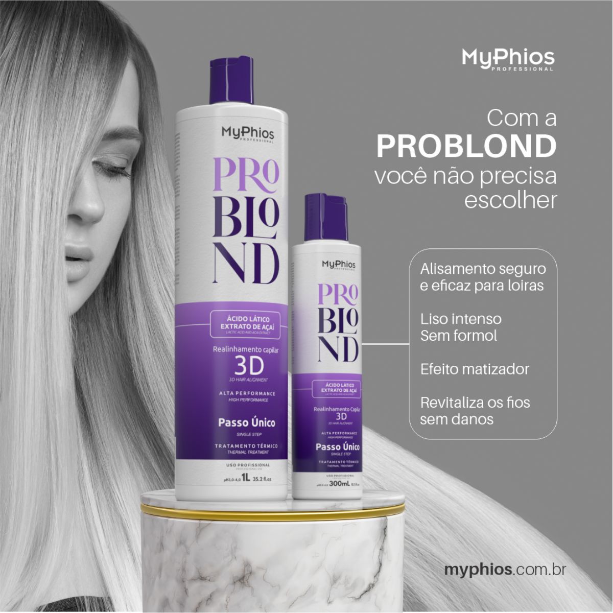 Progressiva MyPhios ProBlond Realinhamento Capilar 300 ml