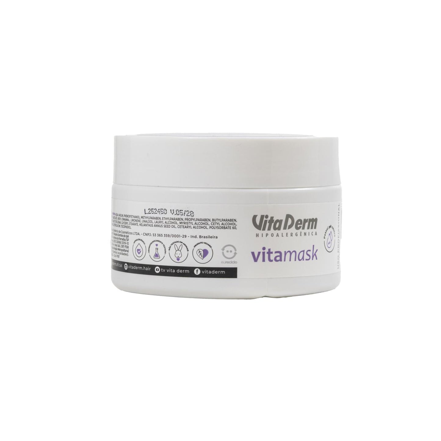 Vita Derm Hipoalergênica VitaMask Fango Cream Máscara 240g