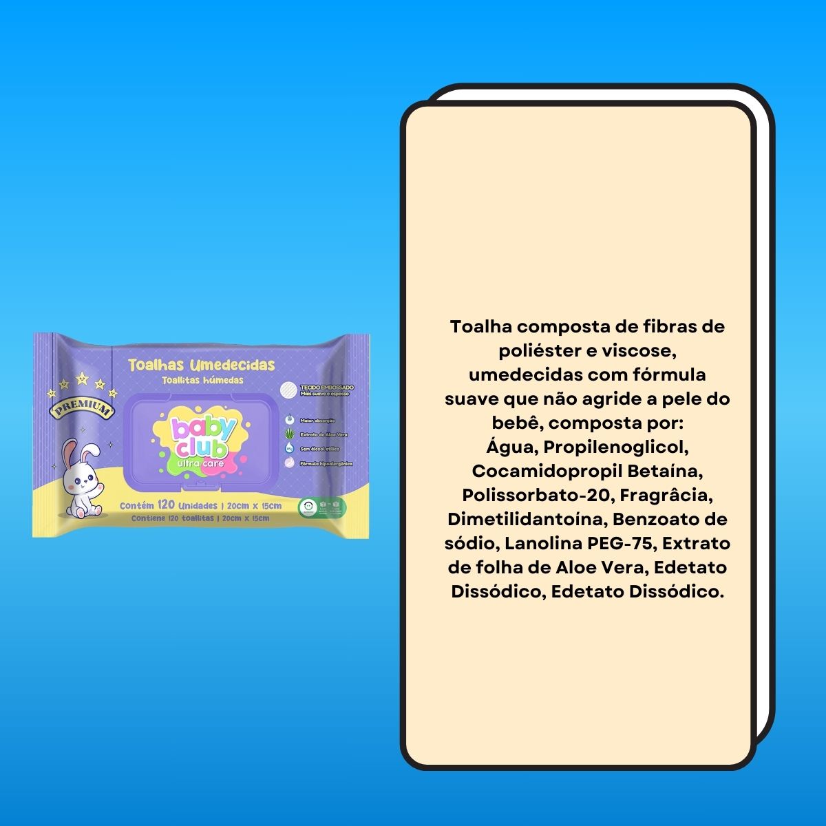 Baby Club Toalhas Umedecidas Premium 120 Folhas