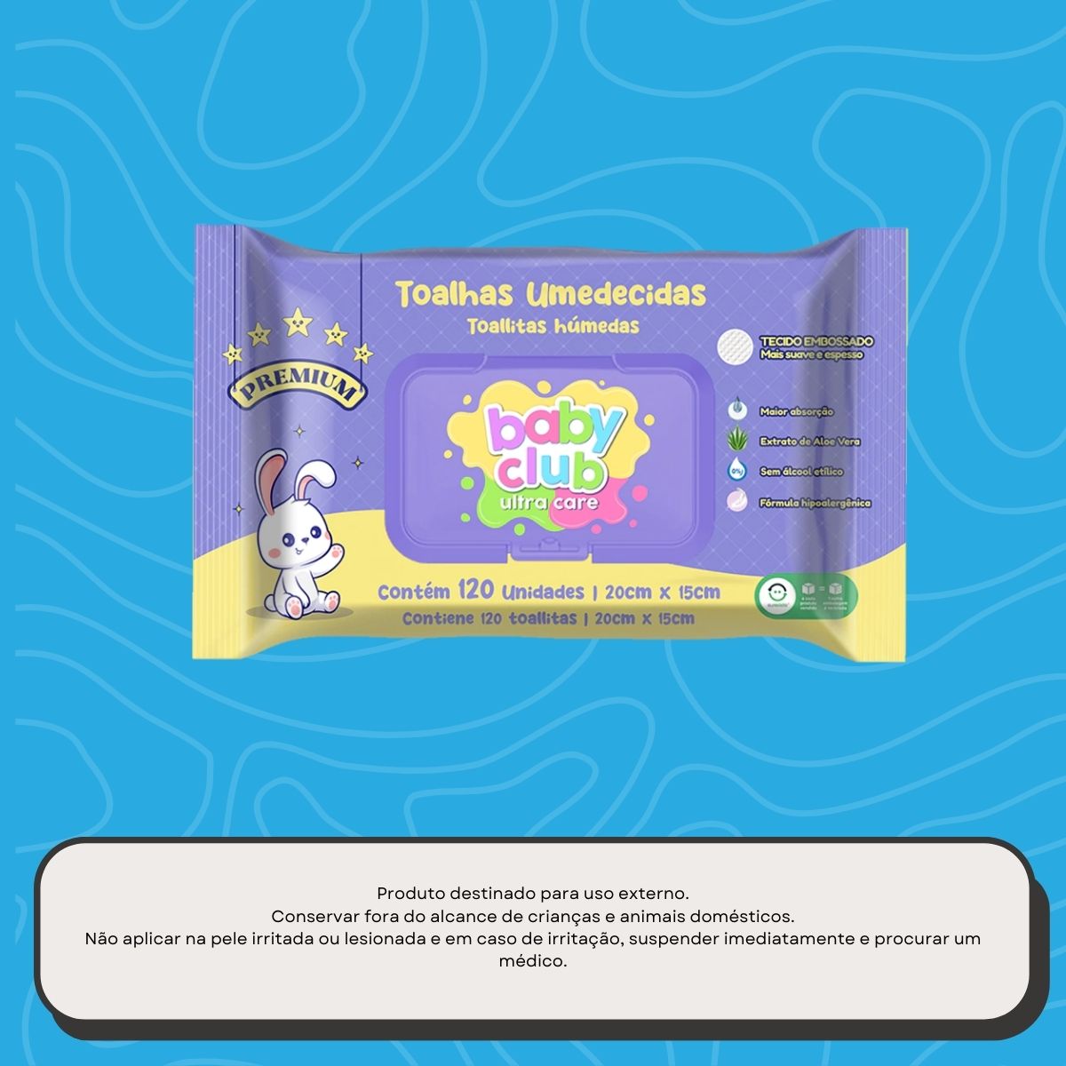 Baby Club Toalhas Umedecidas Premium 120 Folhas