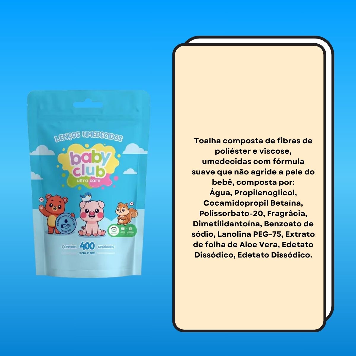 Baby Club Lenços Umedecidos Refil 400 Folhas