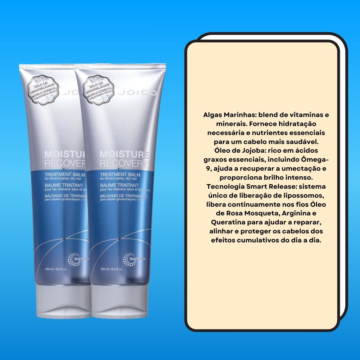 Kit Joico Moisture Recovery Treatment Balm 2 Máscara 250 ml