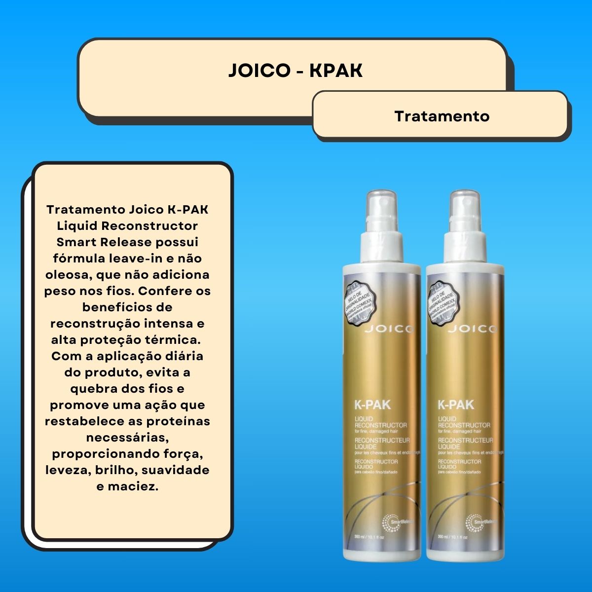 Kit Joico K-PAK Liquid Reconstructor 2 Smart Release 300 ml