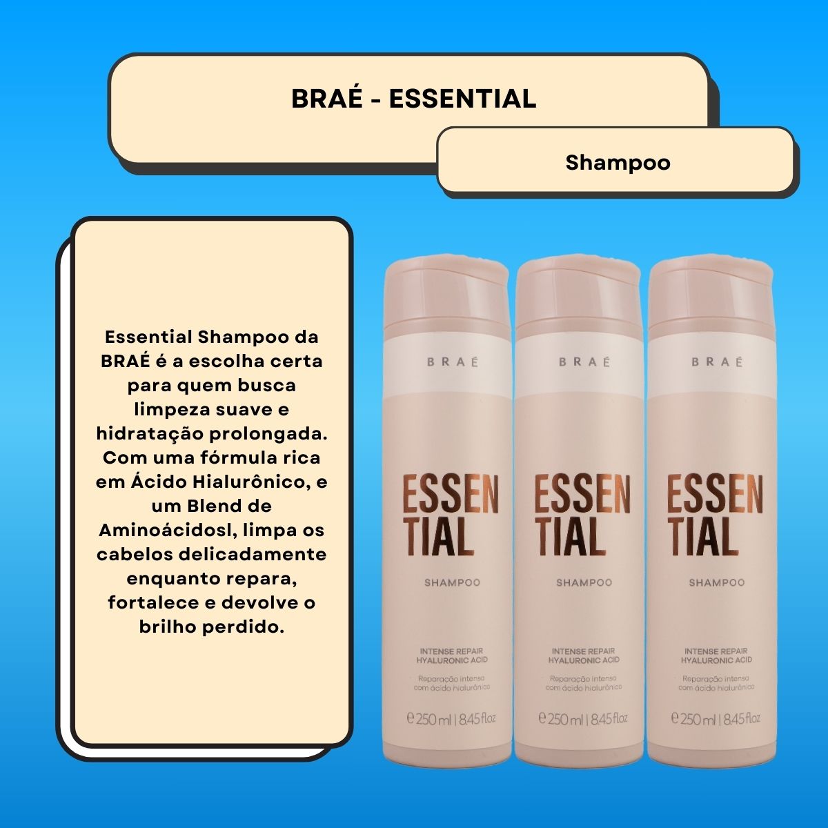 Kit Braé Essential 3 Shampoo 250 ml