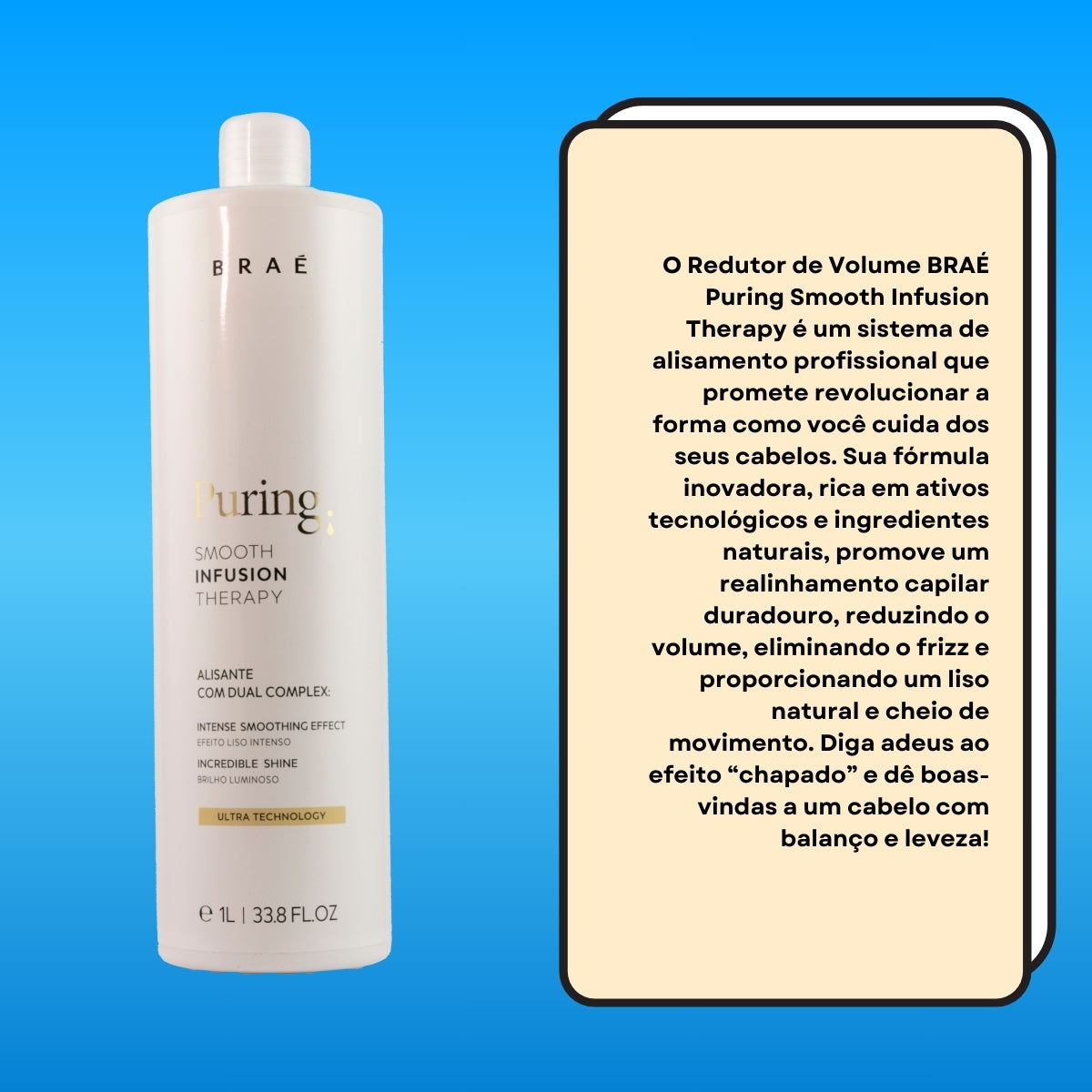 Progressiva Braé Puring Smooth Infusion Therapy Redutor de Volume 1 Litro