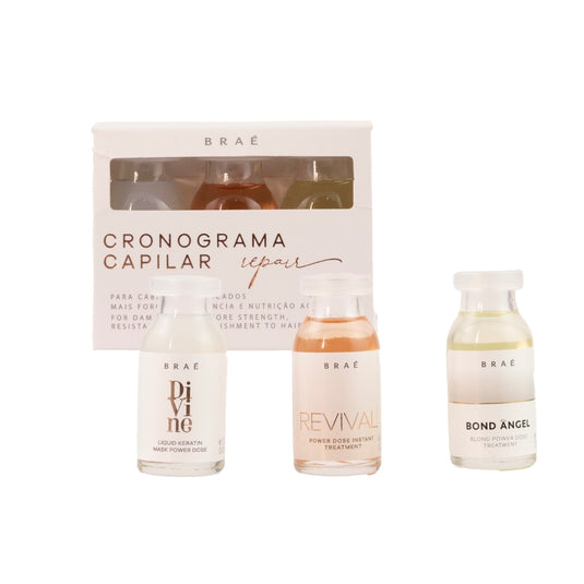 Kit Braé Cronograma Capilar Repair Ampola 3x13 ml