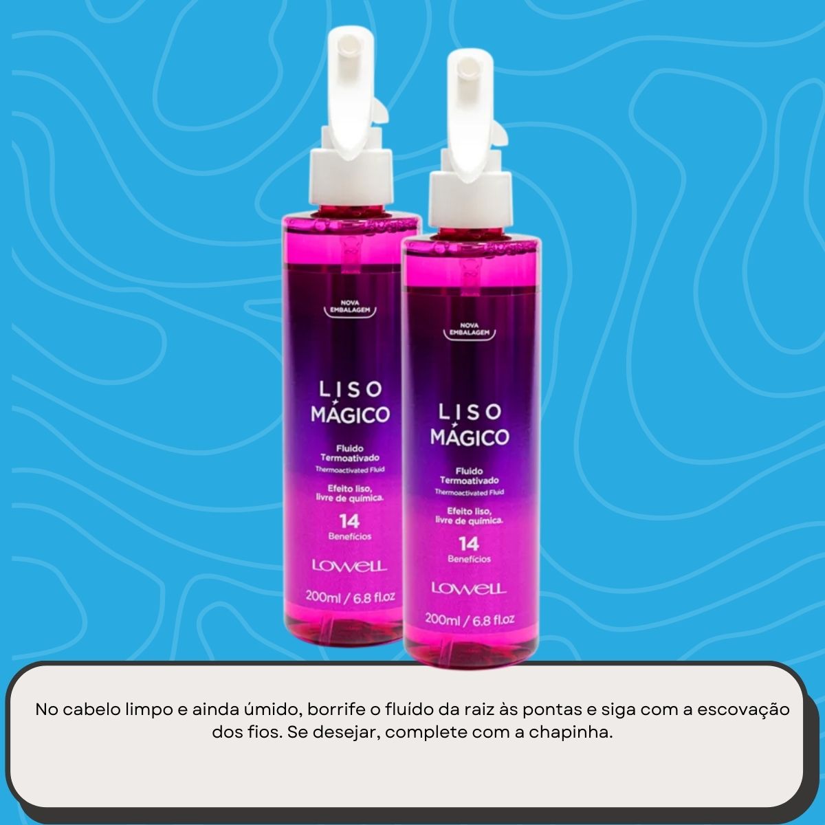 Kit Lowell Keeping Liss Liso Mágico 2 Spray Termoativo 200 ml