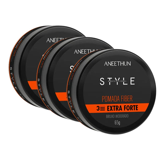 Kit Aneethun Style 3 Pomada Fiber Extra Forte 65g