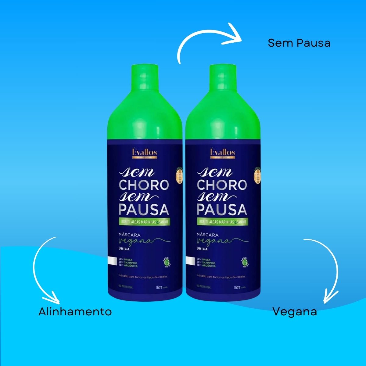 Kit Évallos Vegana Sem Choro Sem Pausa 2 Progressiva 1 Litro