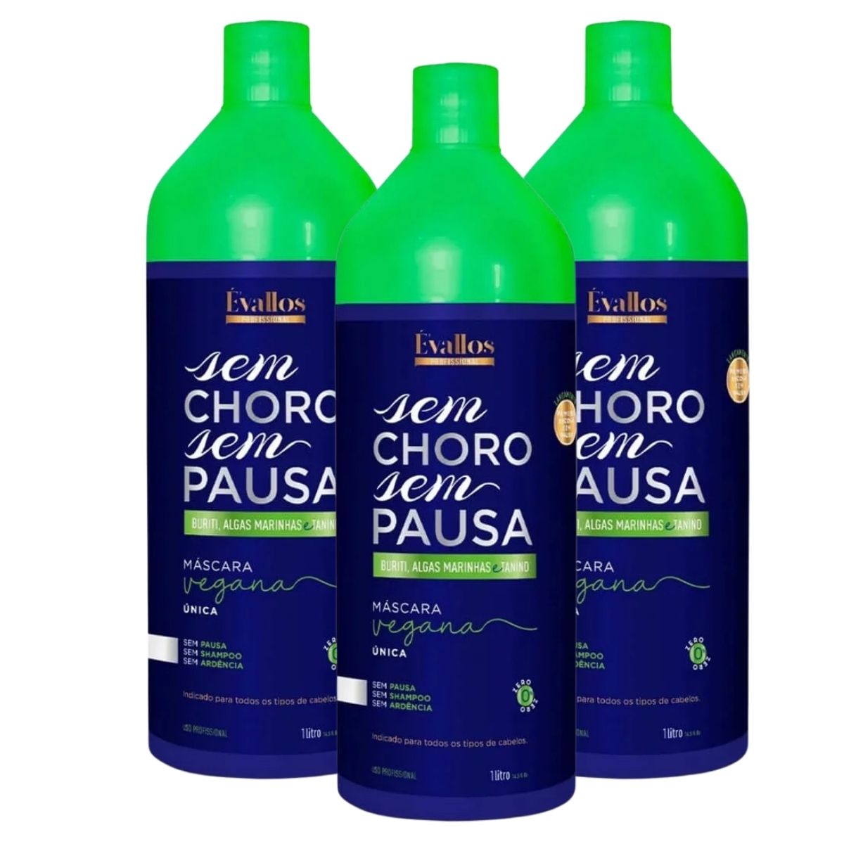 Kit Évallos Vegana Sem Choro Sem Pausa 3 Progressiva 1 Litro