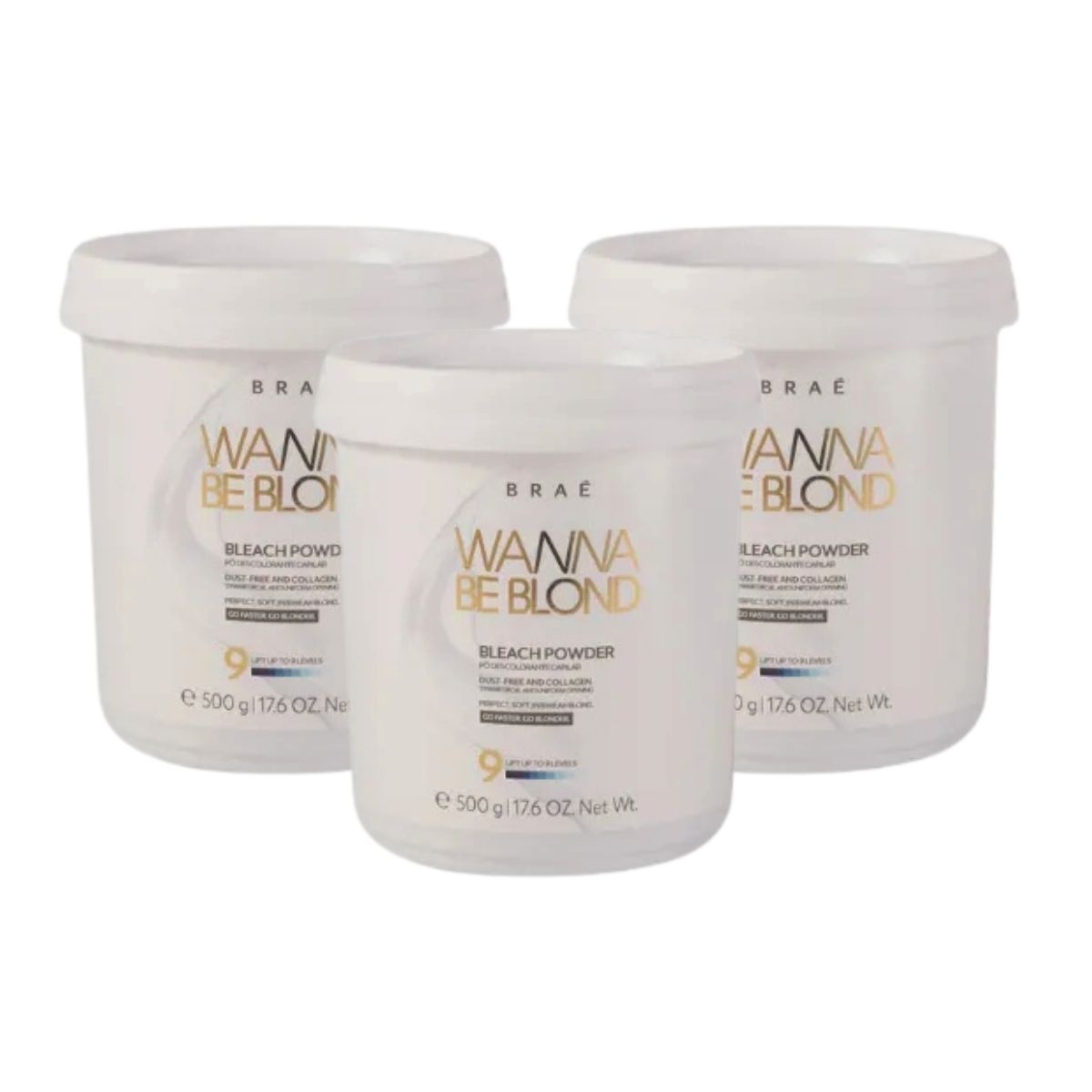 Kit Braé Wanna Be Blond 3 Pó Descolorante Capilar 500g