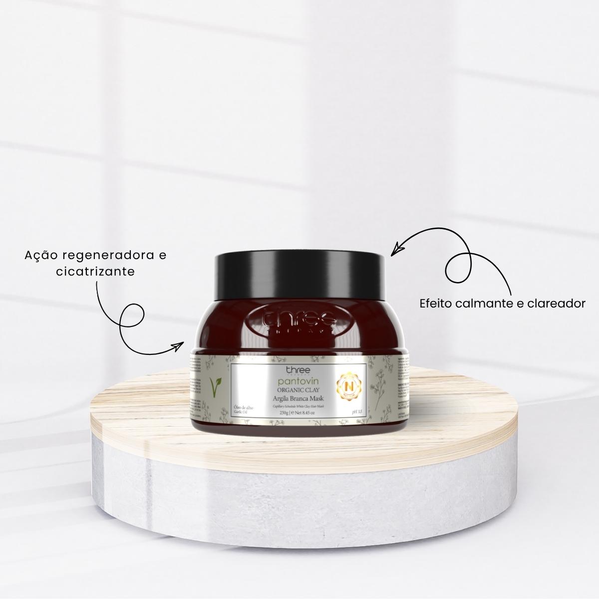 Máscara Three Therapy Organic Clay Argila Branca 250g