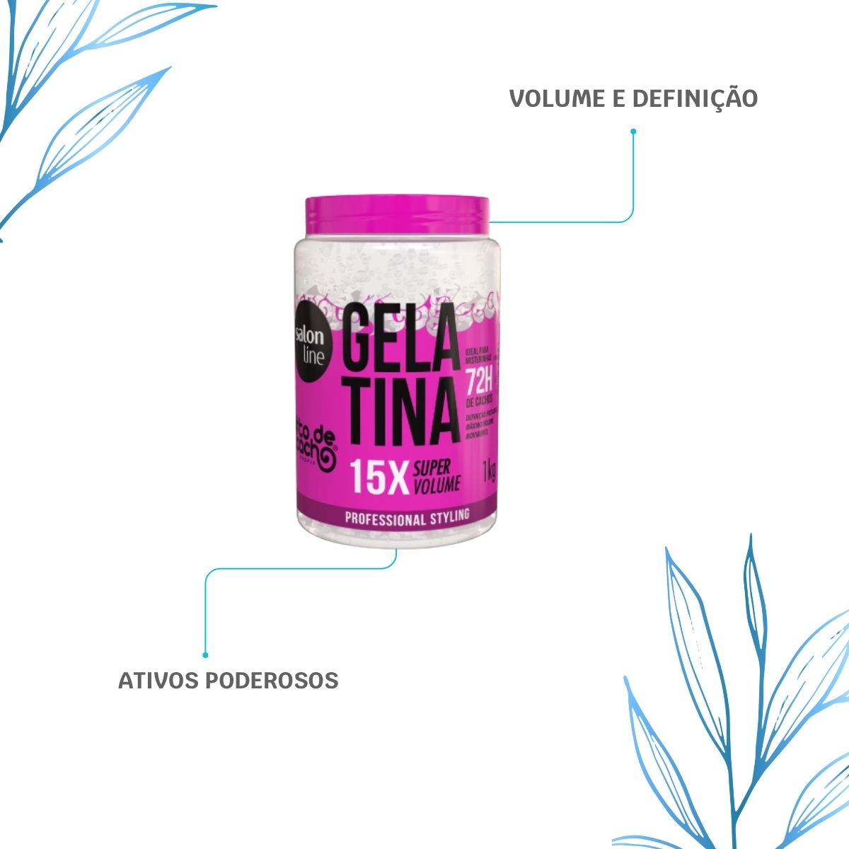 Gelatina de Cachos Salon Line #todecacho Super Volume 1 Kg para Cabelo Cacheado