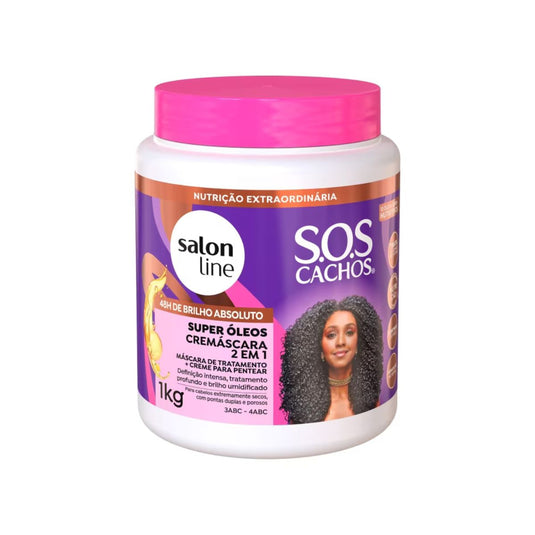 Salon Line S.O.S Cachos Super Óleos Cremede Pentear 1 Kg para Cabelo Cacheado