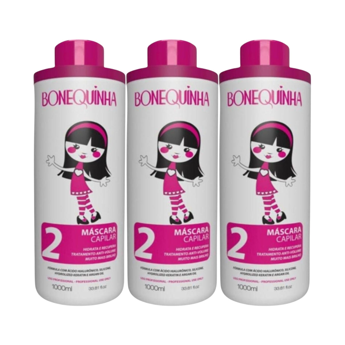 Kit Bonequinha Escandalosa Passo 2 3 Máscara Capilar 1 Litro