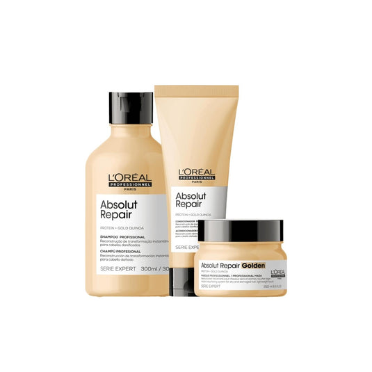 Kit Loreal Absolut Repair Gold Quinoa 3 Produtos