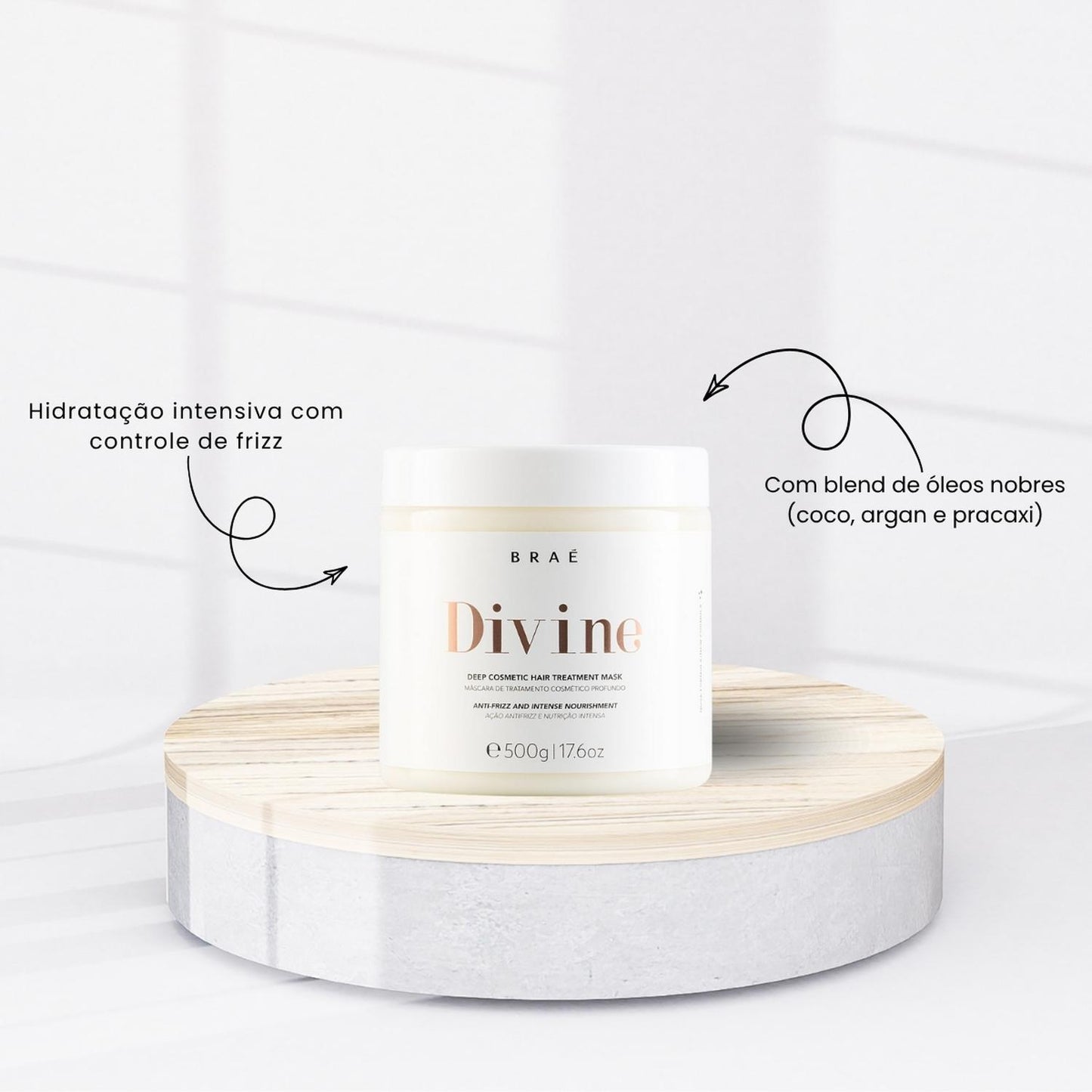 Kit Braé Divine Shampoo e Condicionador 1 Litro + Máscara 500g