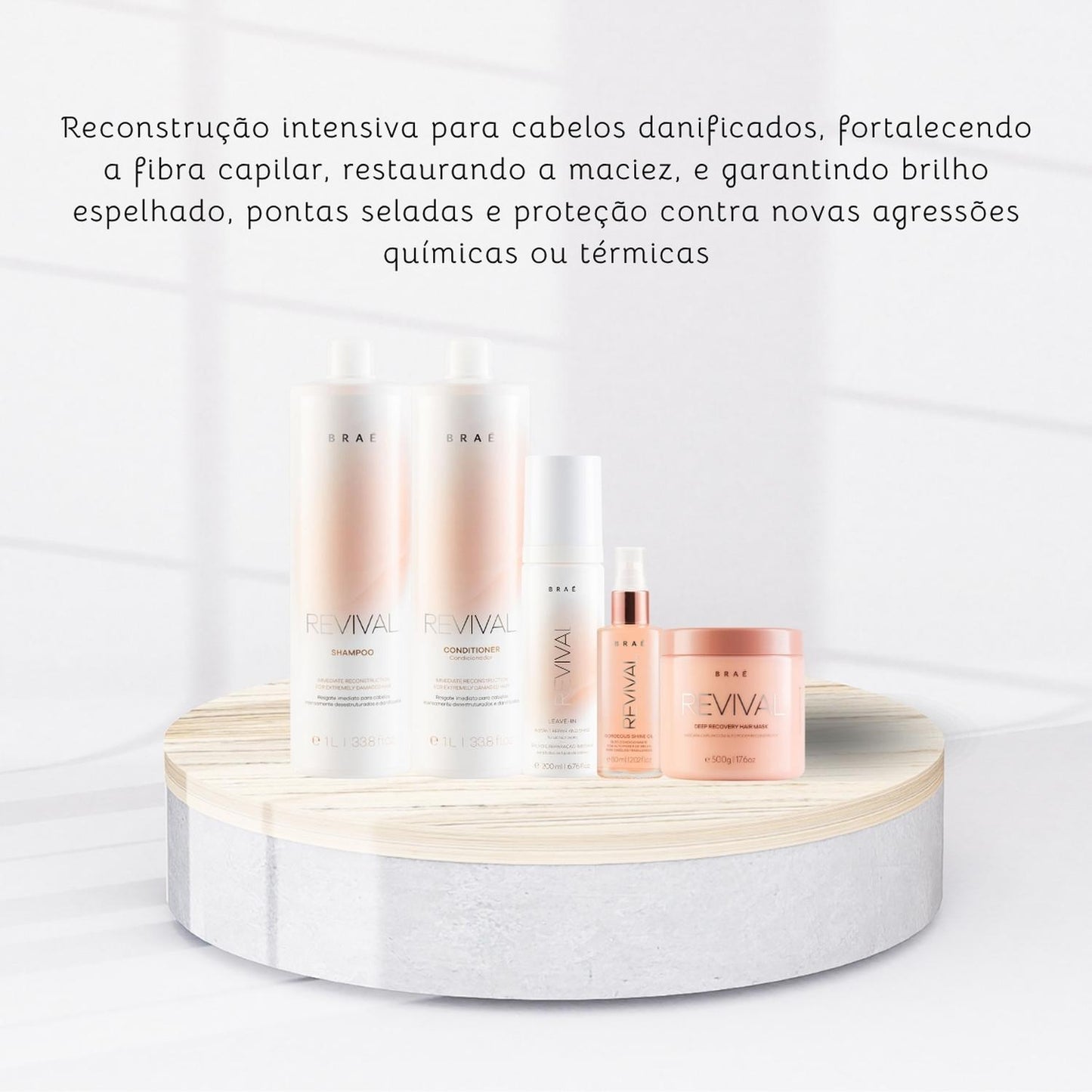 Kit Braé Revival Tratamento Capilar Home Care 5 Produtos