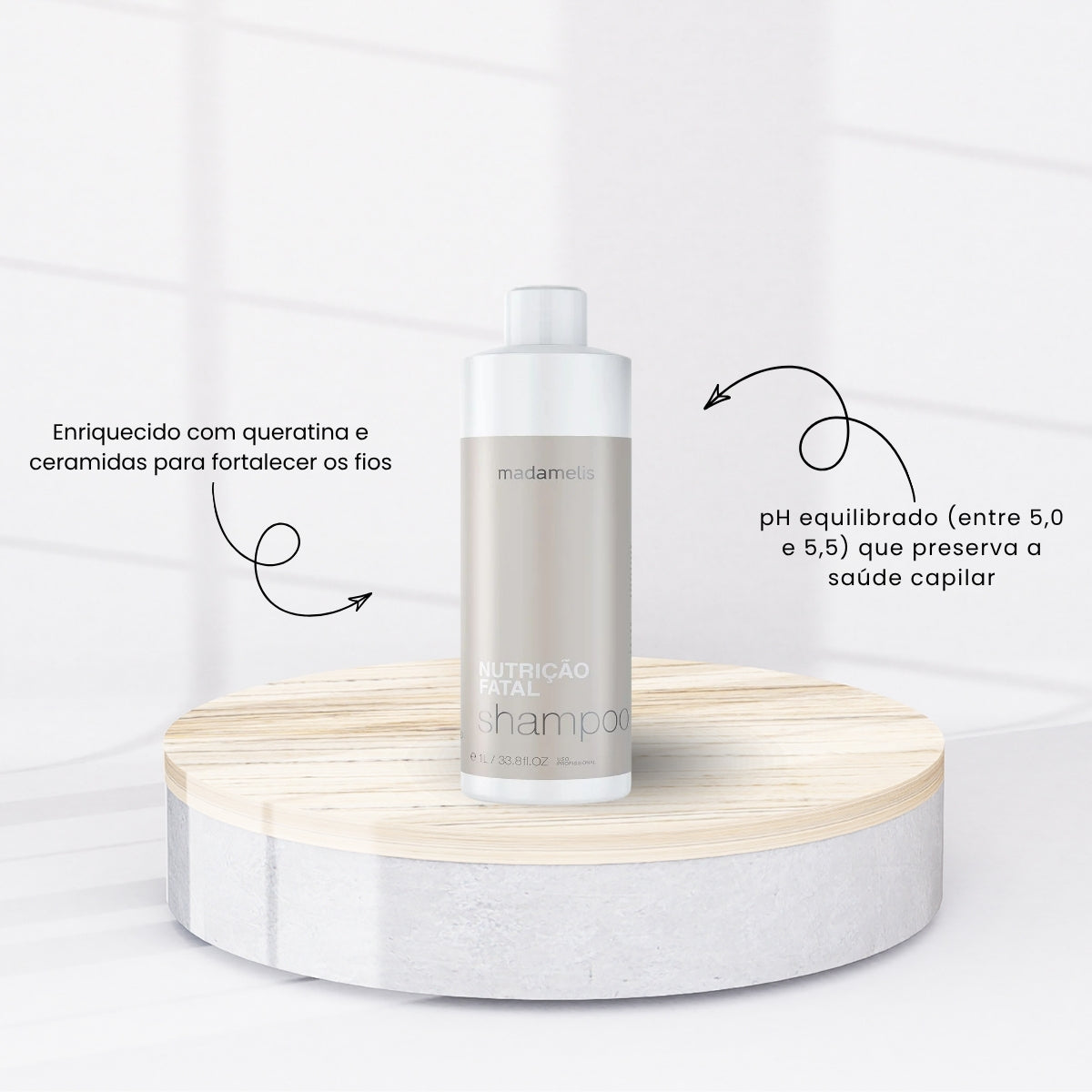 Kit Madamelis Nutrição Fatal Shampoo e Condicionador 1 Litro