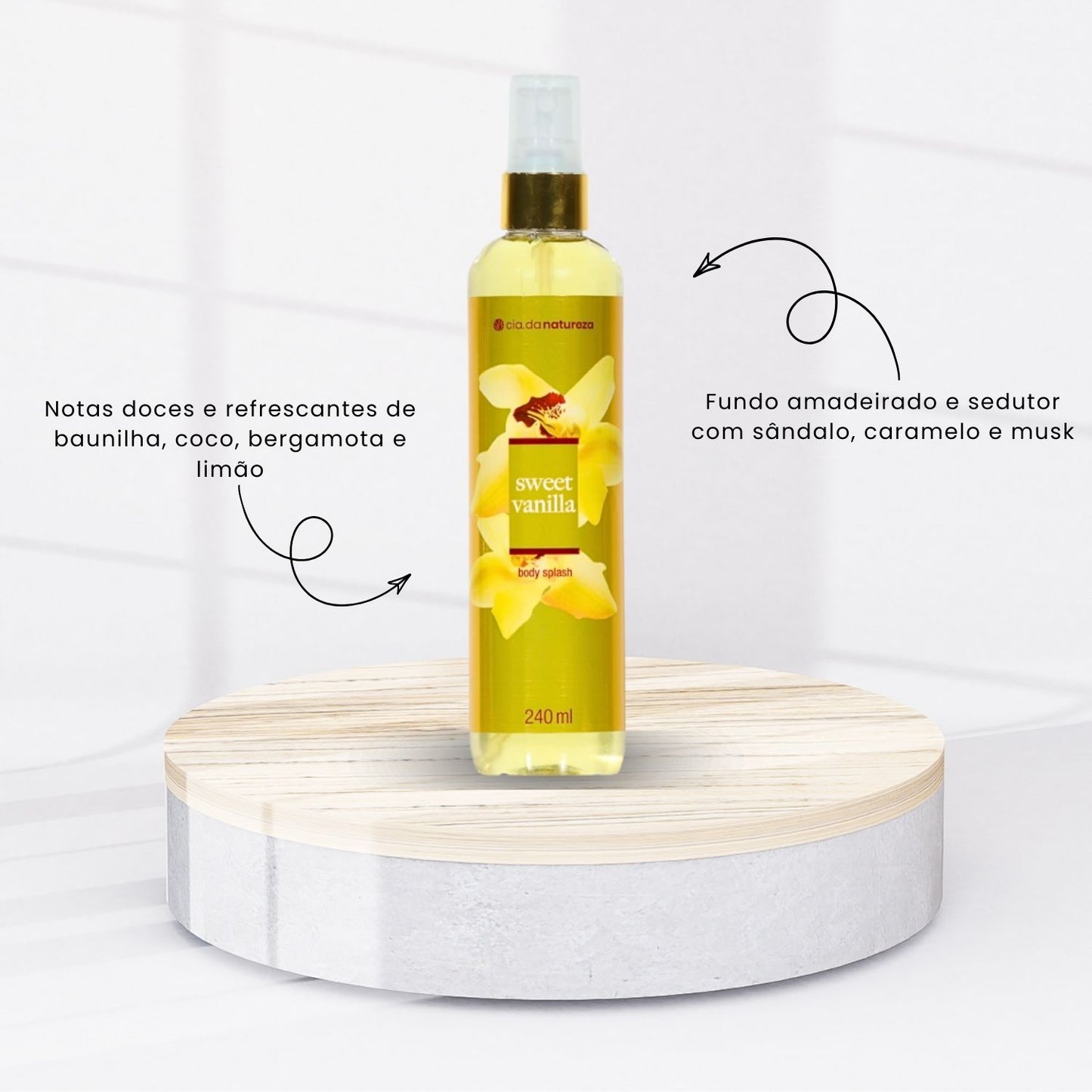 Body Splash Cia da Natureza Deo Colonia Sweet Vanilla 240 ml
