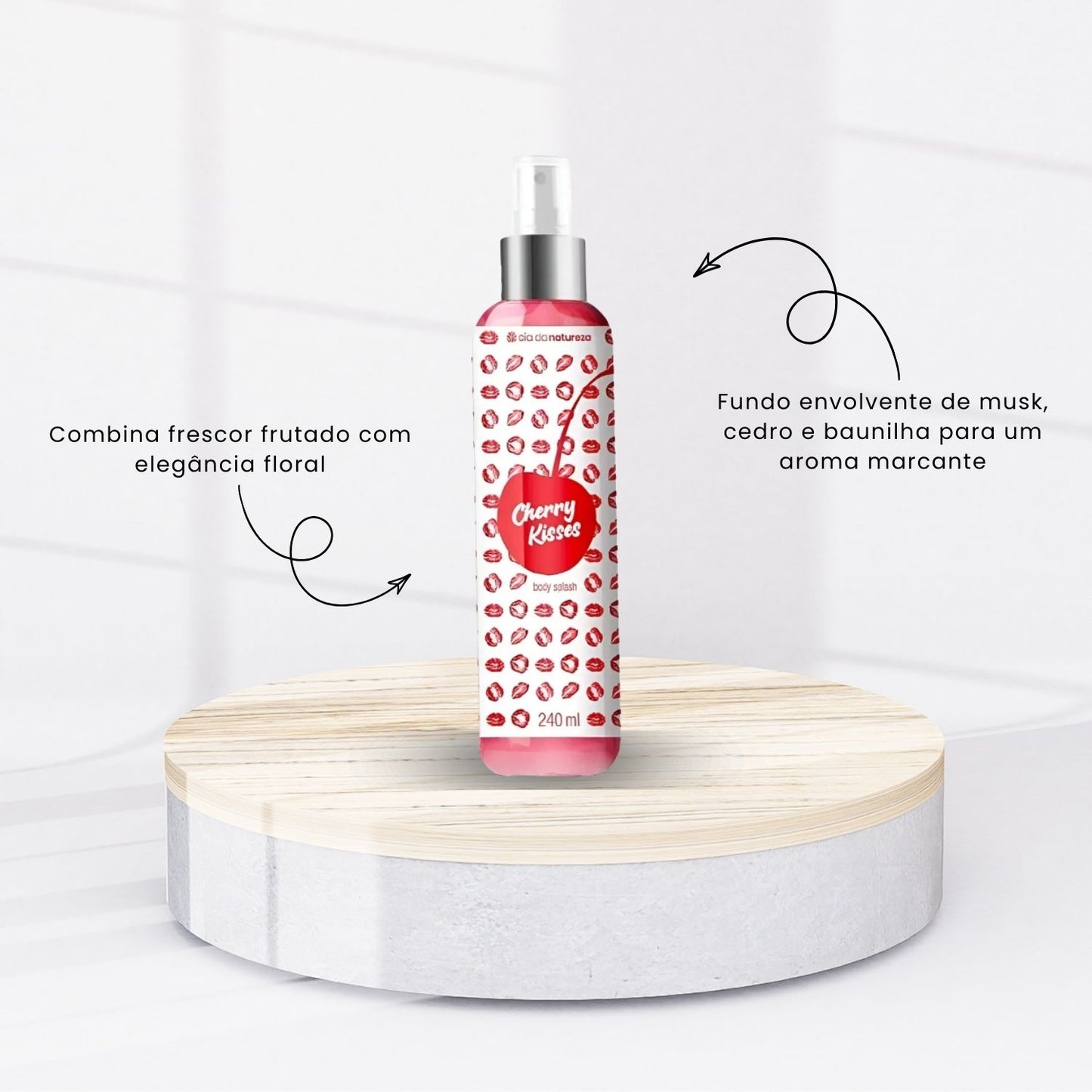 Body Splash Cia da Natureza Deo Colonia Cherry Kisses 240 ml
