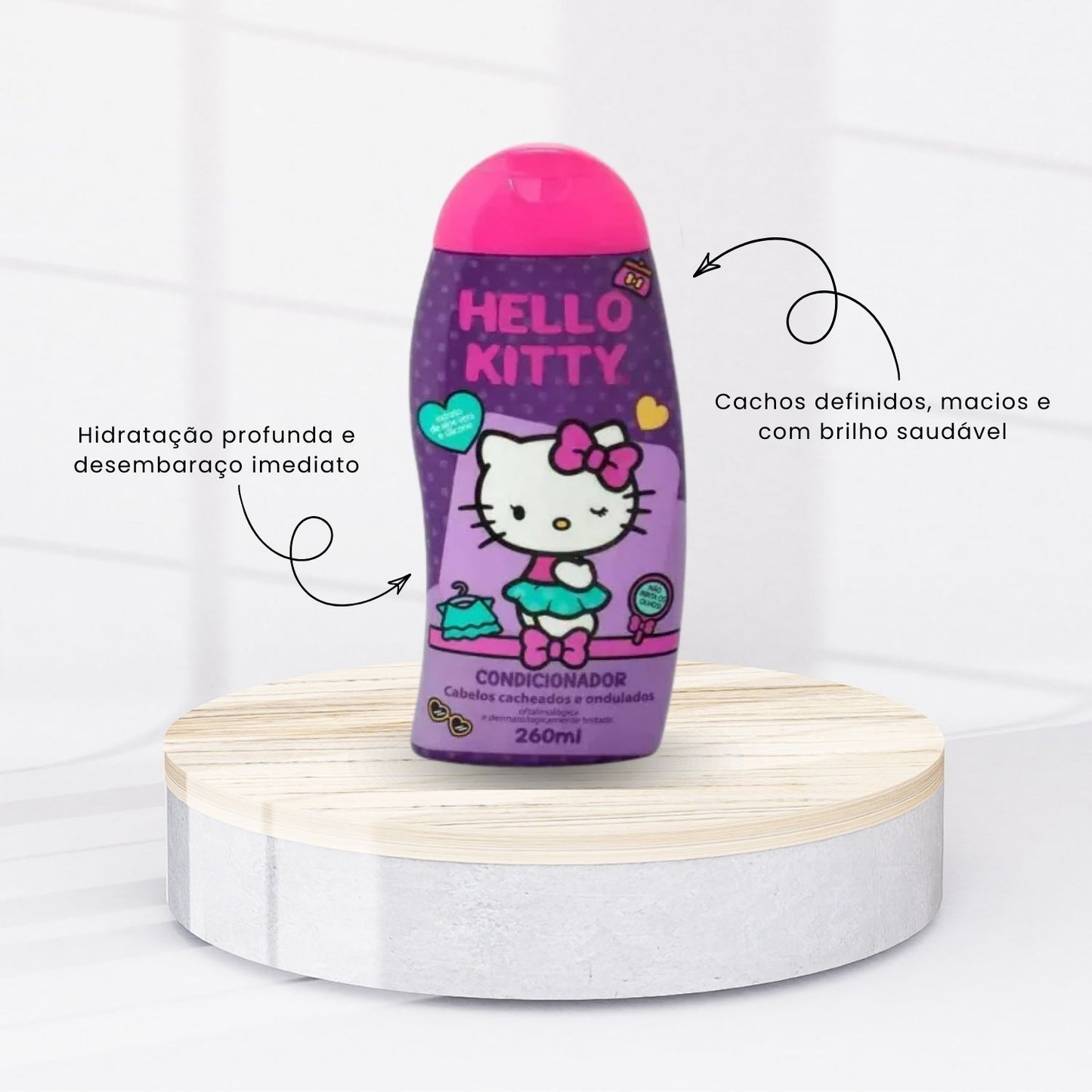 Cia da Natureza Hello Kitty Shampoo Condicionador Cabelos Cacheados 260 ml