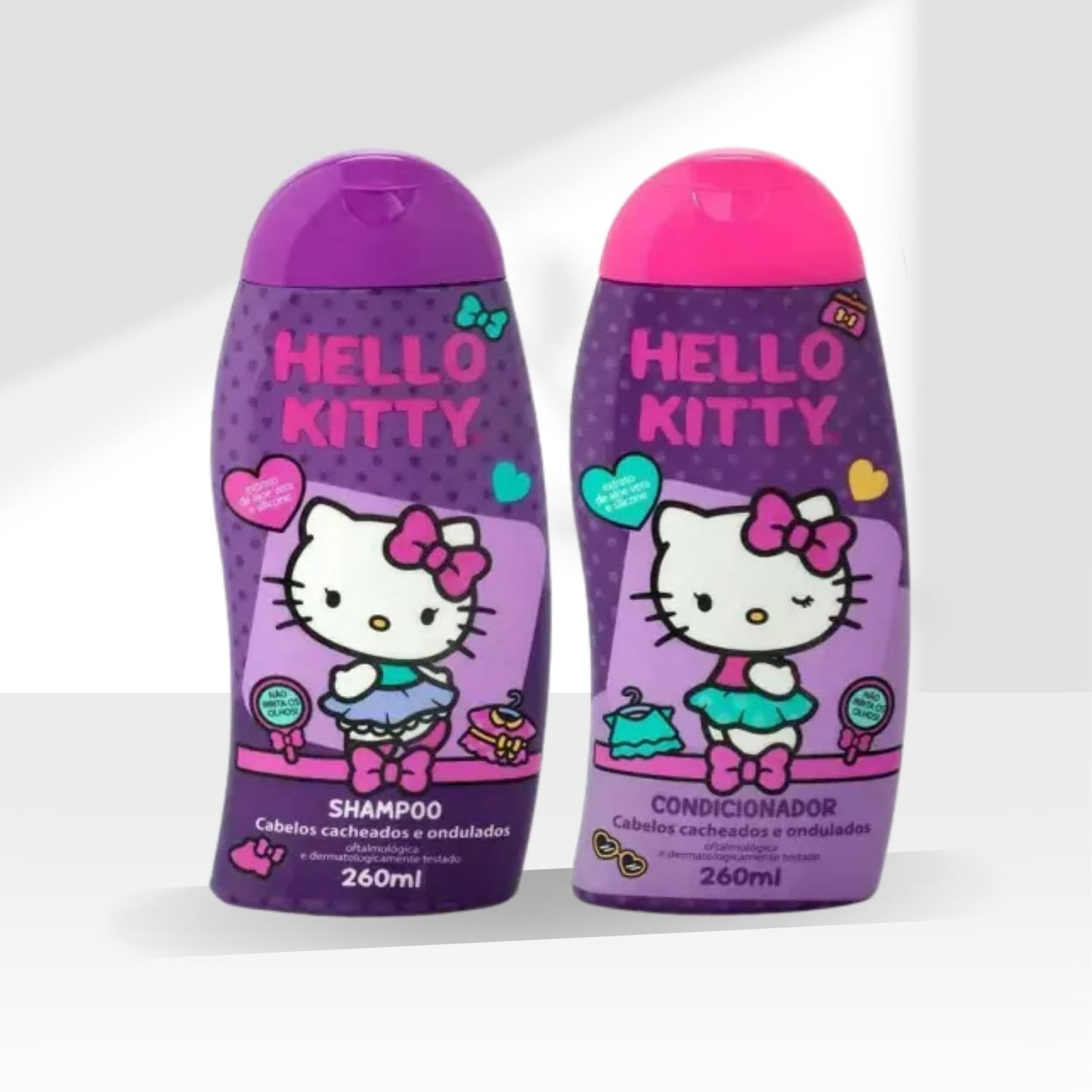 Cia da Natureza Hello Kitty Shampoo Condicionador Cabelos Cacheados 260 ml
