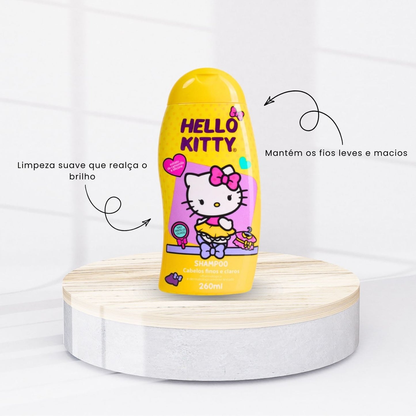 Cia da Natureza Hello Kitty Shampoo Condicionador Cabelos Finos Claros 260 ml