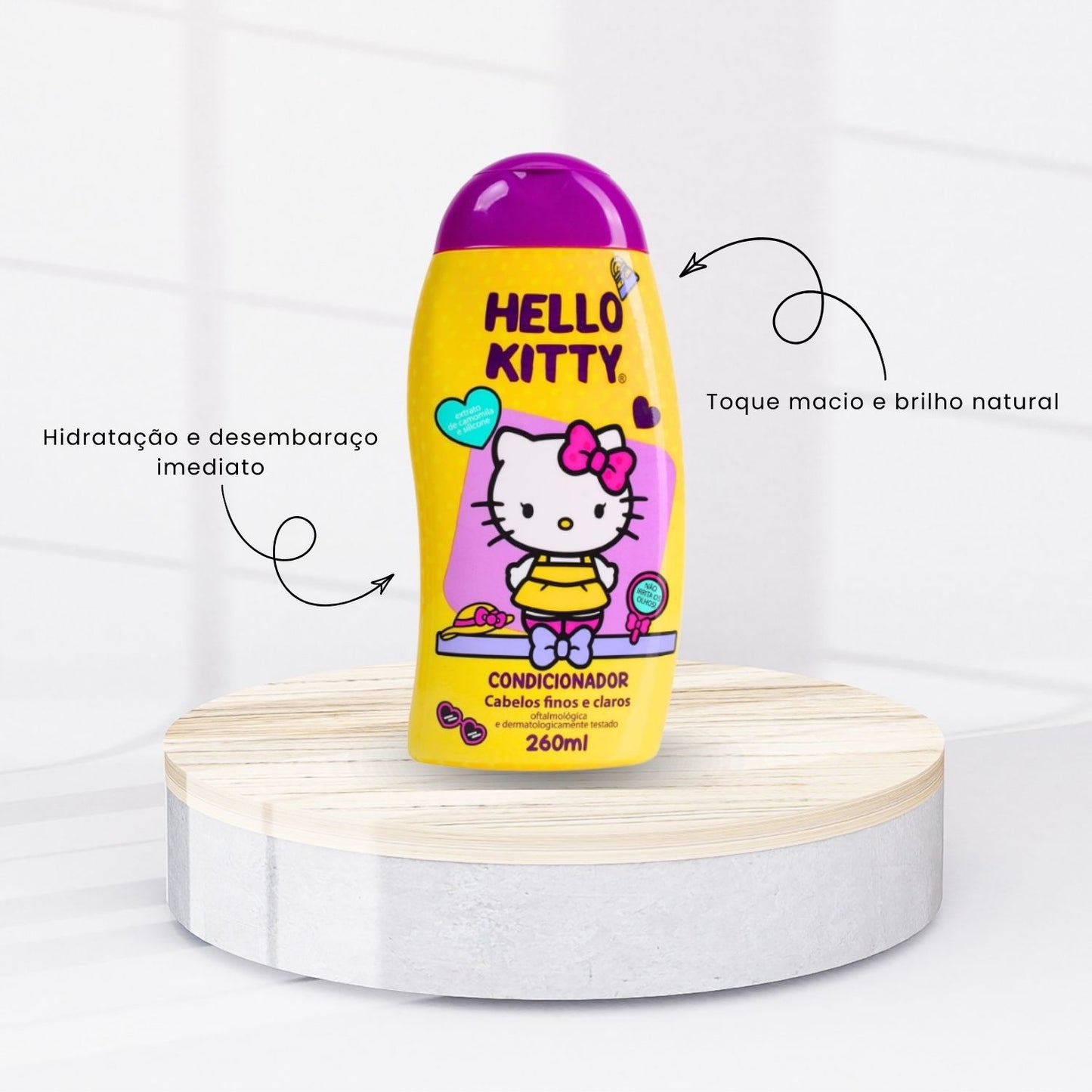 Cia da Natureza Hello Kitty Shampoo Condicionador Cabelos Finos Claros 260 ml