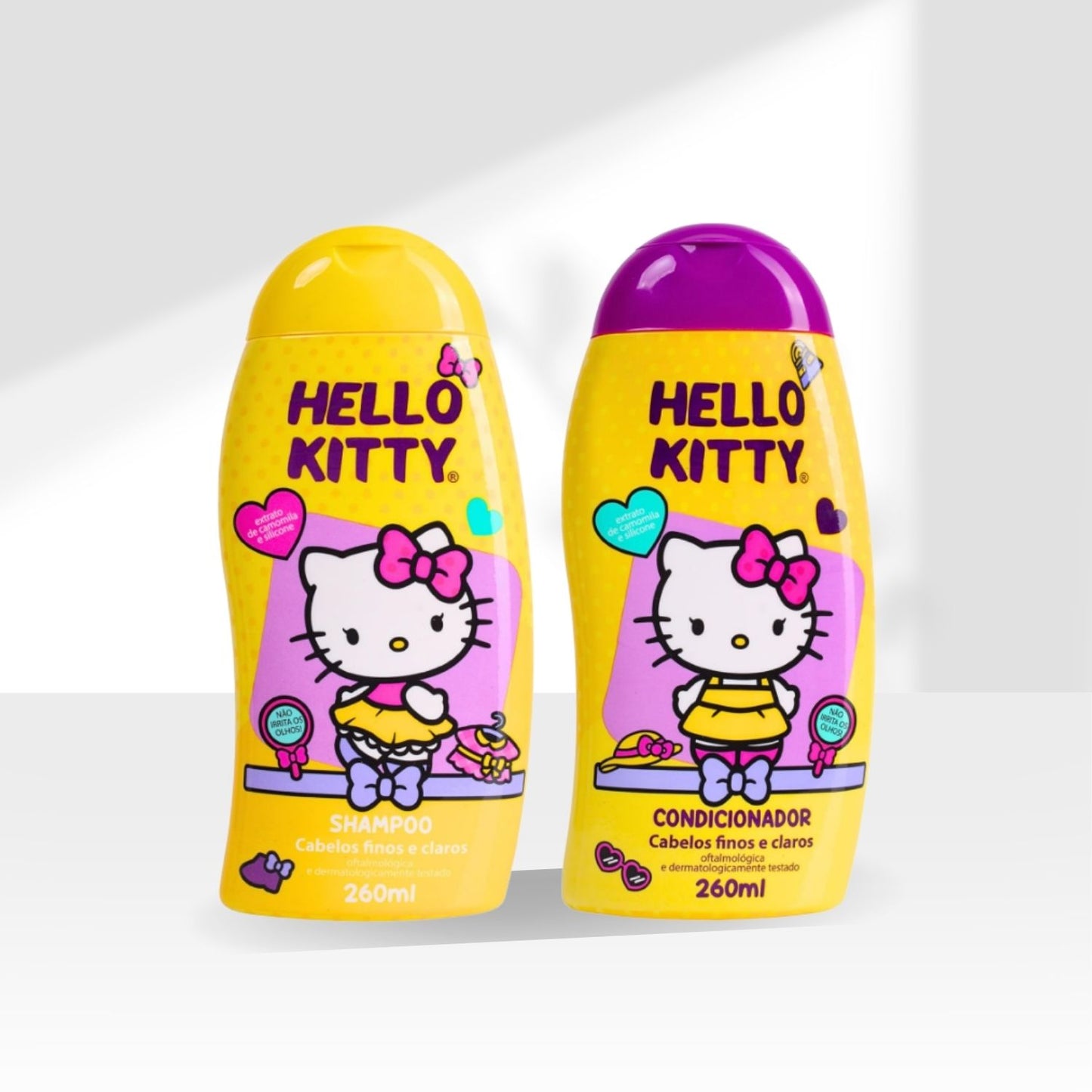 Cia da Natureza Hello Kitty Shampoo Condicionador Cabelos Finos Claros 260 ml