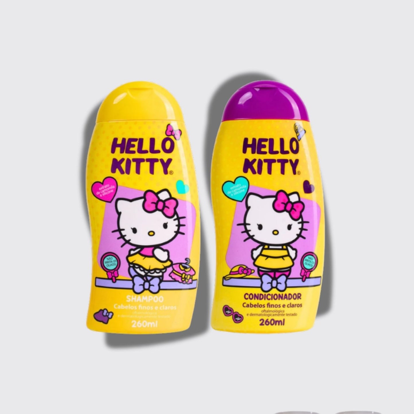 Cia da Natureza Hello Kitty Shampoo Condicionador Cabelos Finos Claros 260 ml
