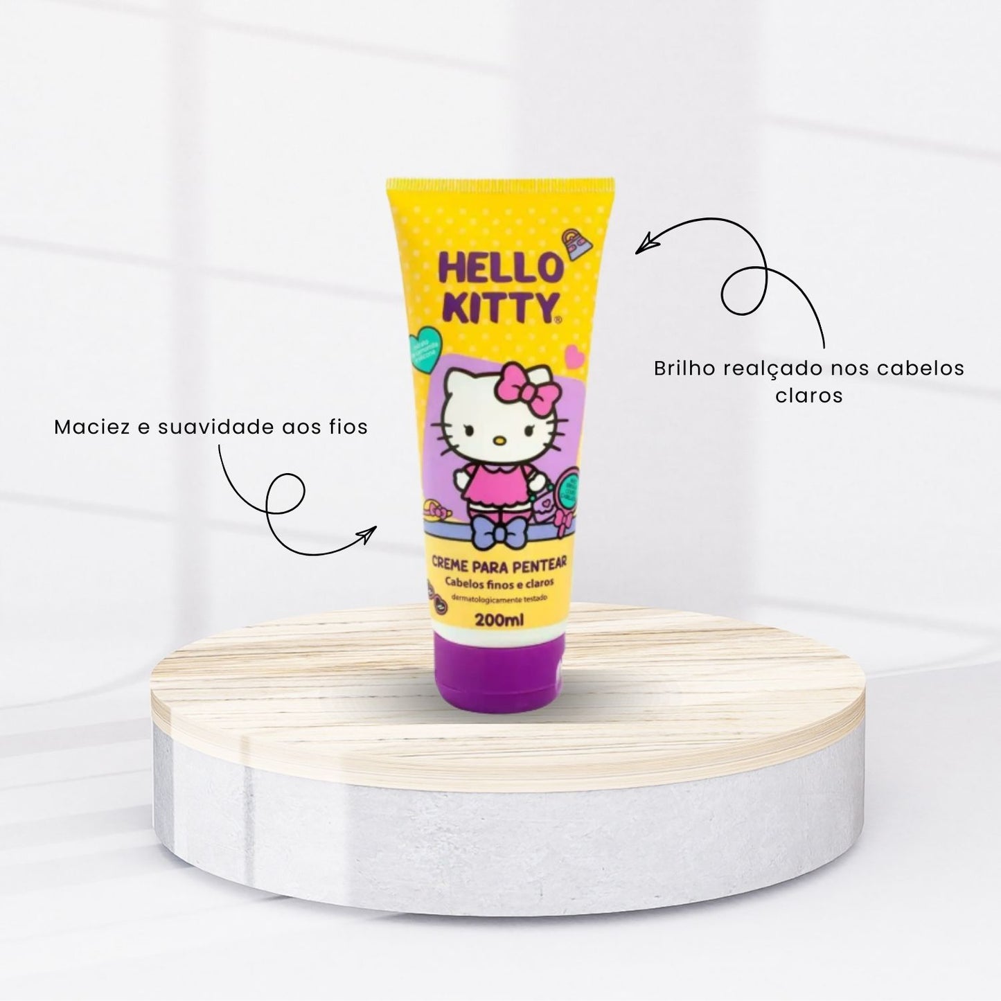 Creme de Pentear Cia da Natureza Hello Kitty Cabelos Finos Claros 200 ml