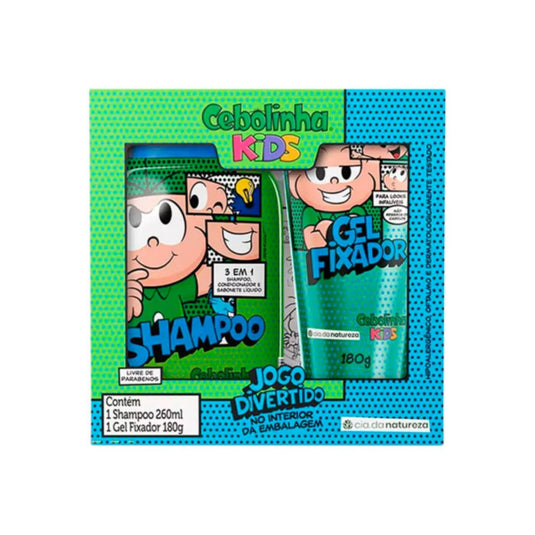 Kit Cia da Natureza Cebolinha Shampoo 3 em 1 Gel Fixador 180 g