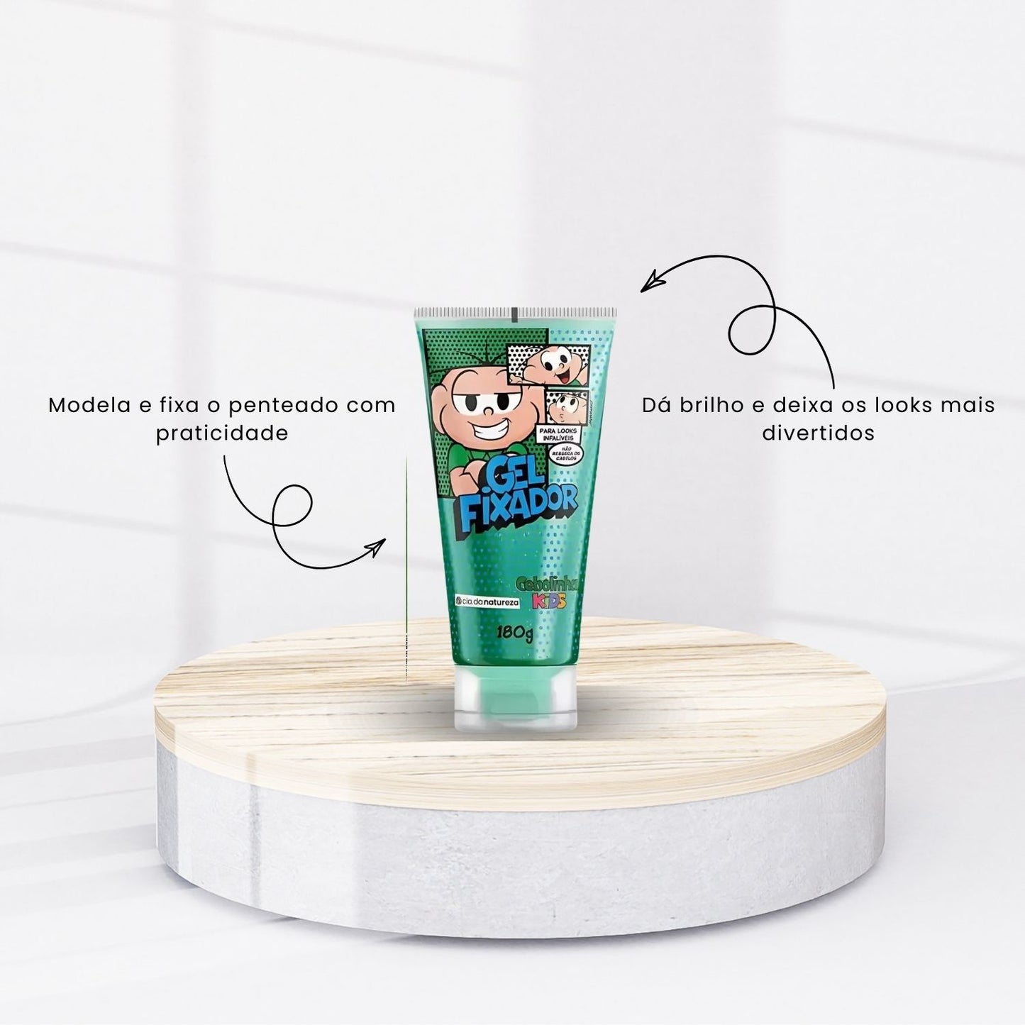 Kit Cia da Natureza Cebolinha Shampoo 3 em 1 Gel Fixador 180 g