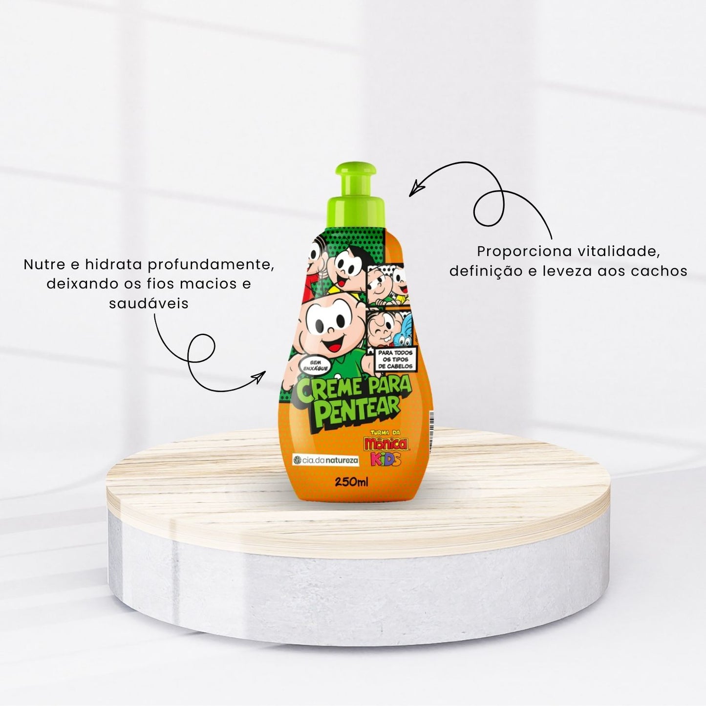 Creme de Pentear Cia da Natureza Turma da Monica Todos os Tipos de Cabelos 250 ml